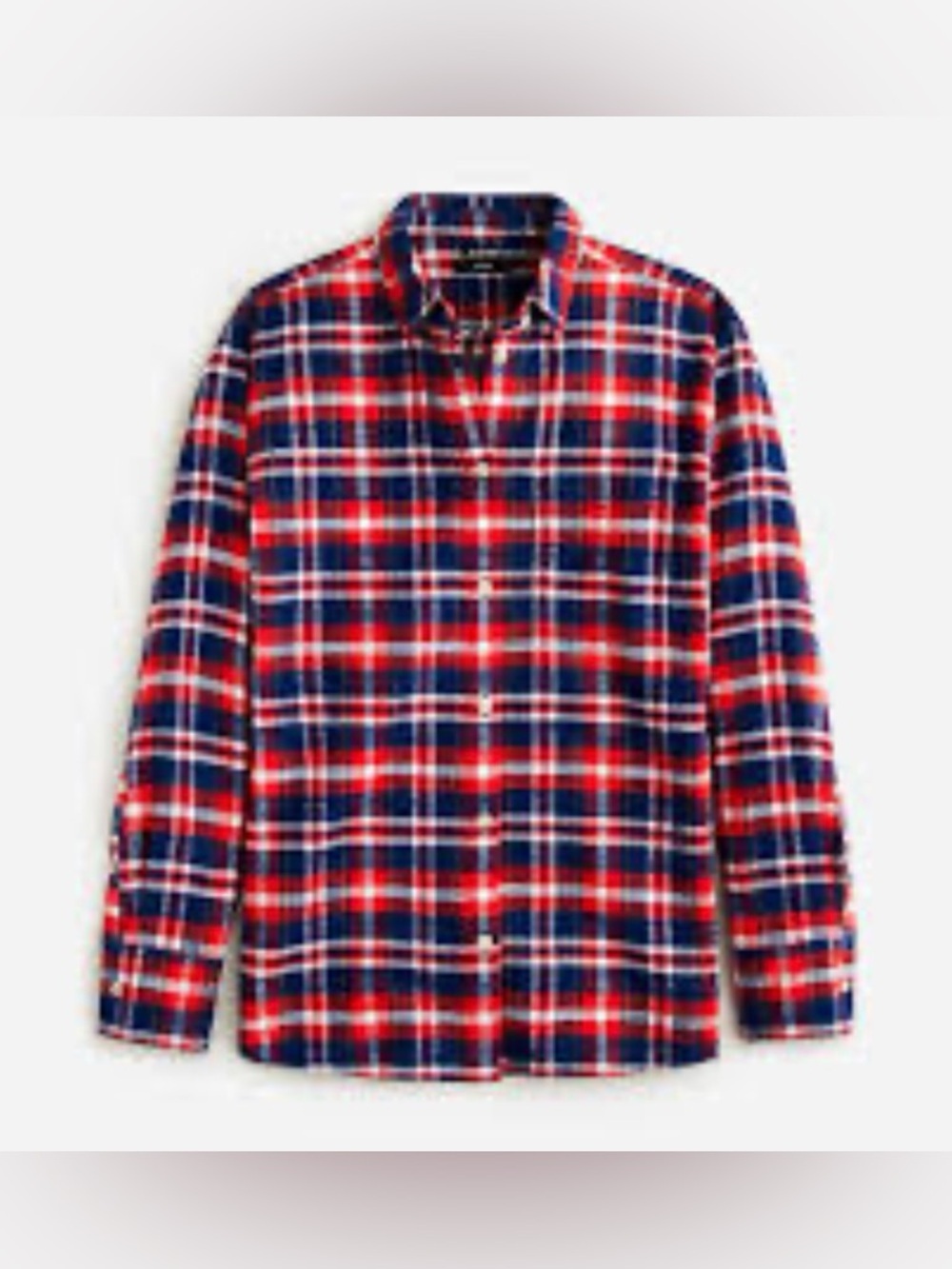 J. Crew Red, Navy & White Plaid Button-Down Shirt